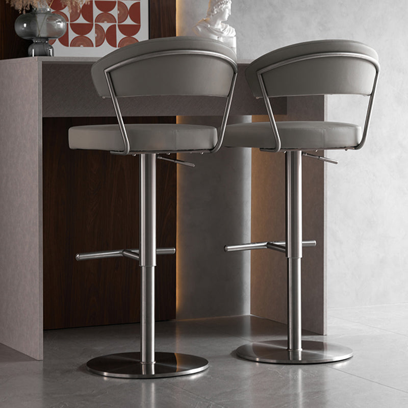 Modern Style Adjustable Backrest High Stool with Leather Cushion