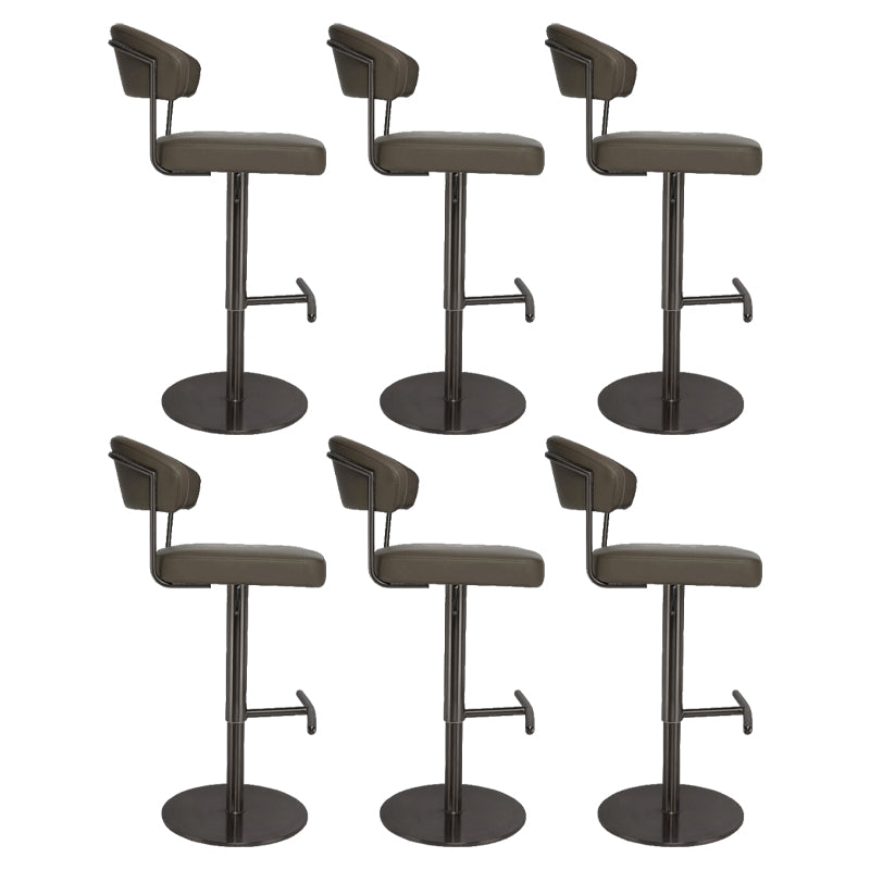 Modern Style Adjustable Backrest High Stool with Leather Cushion
