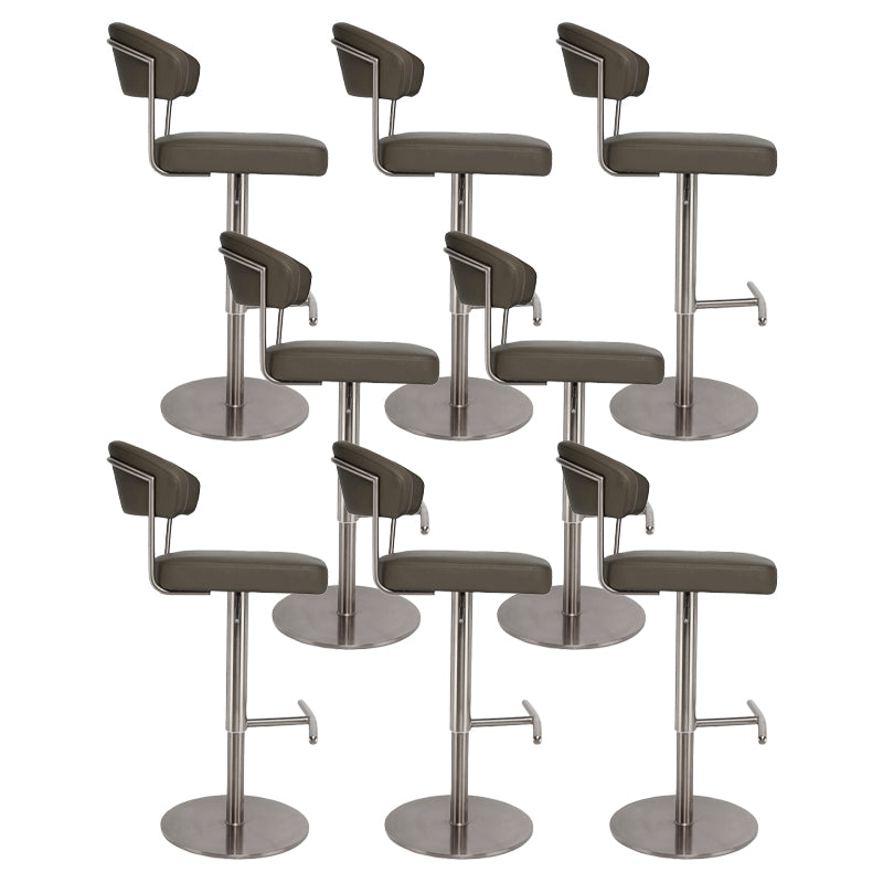 Modern Style Adjustable Backrest High Stool with Leather Cushion