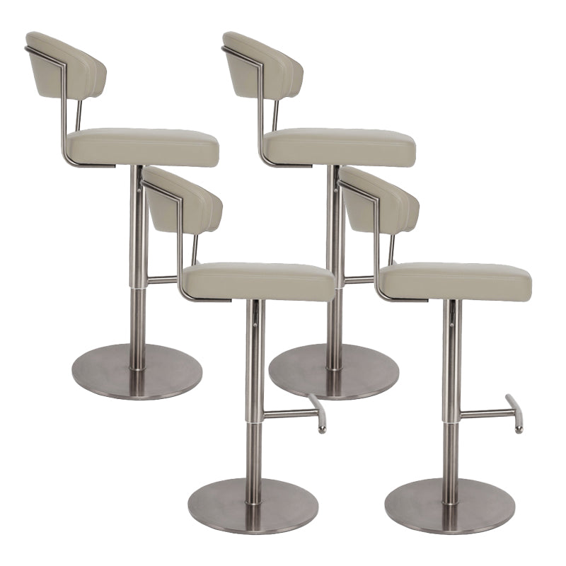Modern Style Adjustable Backrest High Stool with Leather Cushion