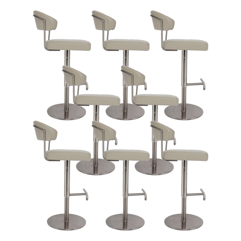 Modern Style Adjustable Backrest High Stool with Leather Cushion