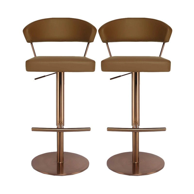 Modern Style Adjustable Backrest High Stool with Leather Cushion