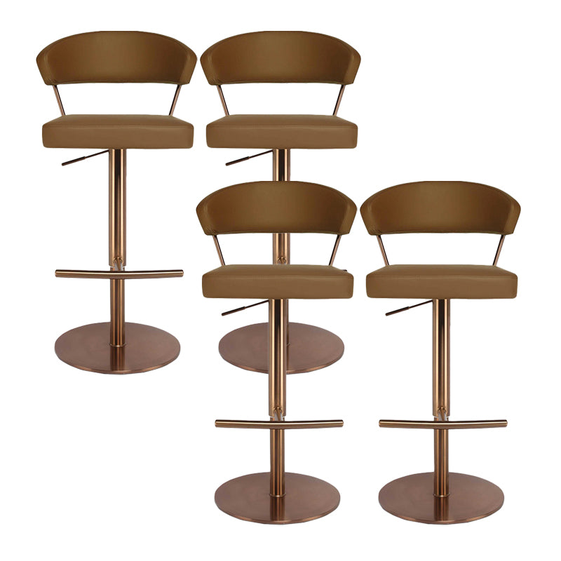 Modern Style Adjustable Backrest High Stool with Leather Cushion