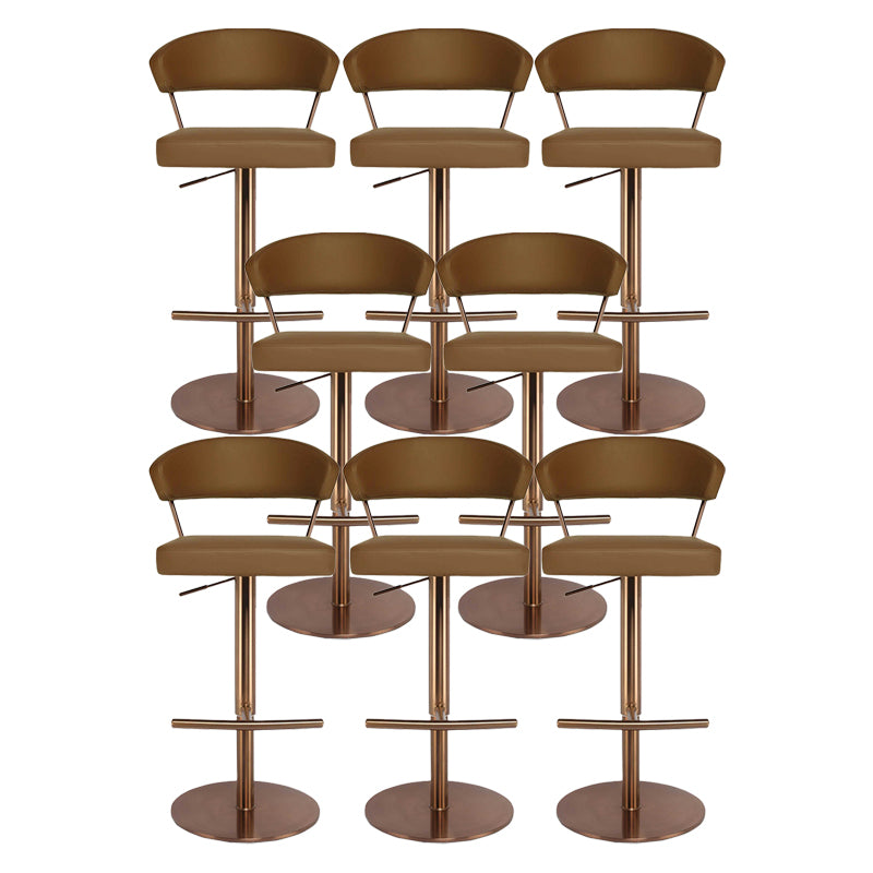 Modern Style Adjustable Backrest High Stool with Leather Cushion