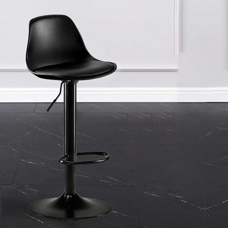 Modern Adjustable Height Swivel Armless Bar Stool with Footrest