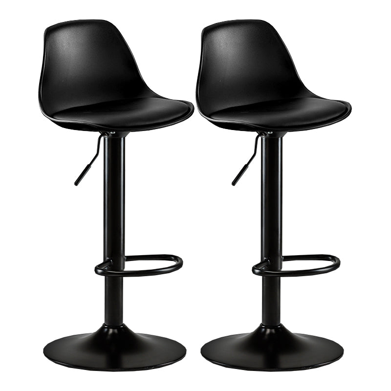 Modern Adjustable Height Swivel Armless Bar Stool with Footrest