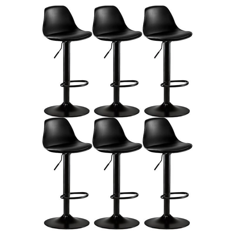 Modern Adjustable Height Swivel Armless Bar Stool with Footrest
