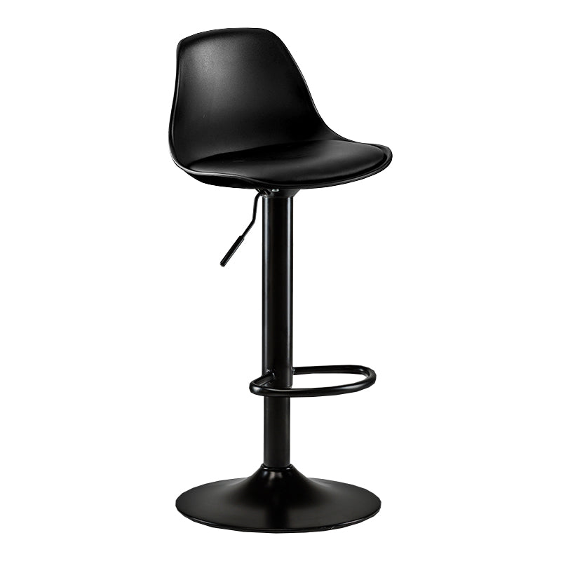 Modern Adjustable Height Swivel Armless Bar Stool with Footrest