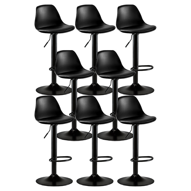 Modern Adjustable Height Swivel Armless Bar Stool with Footrest