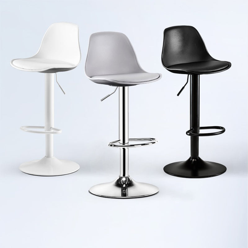 Modern Adjustable Height Swivel Armless Bar Stool with Footrest