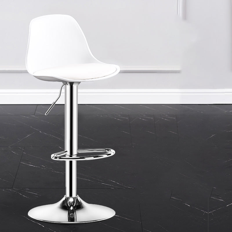 Modern Adjustable Height Swivel Armless Bar Stool with Footrest