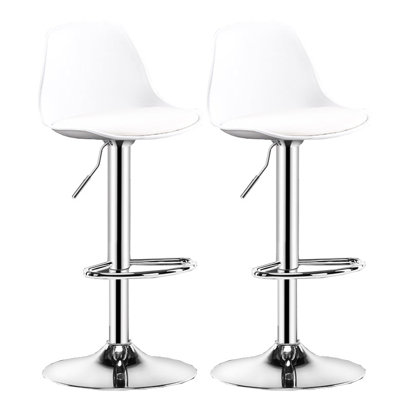Modern Adjustable Height Swivel Armless Bar Stool with Footrest
