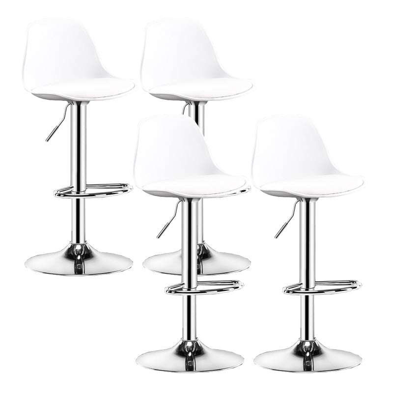 Modern Adjustable Height Swivel Armless Bar Stool with Footrest