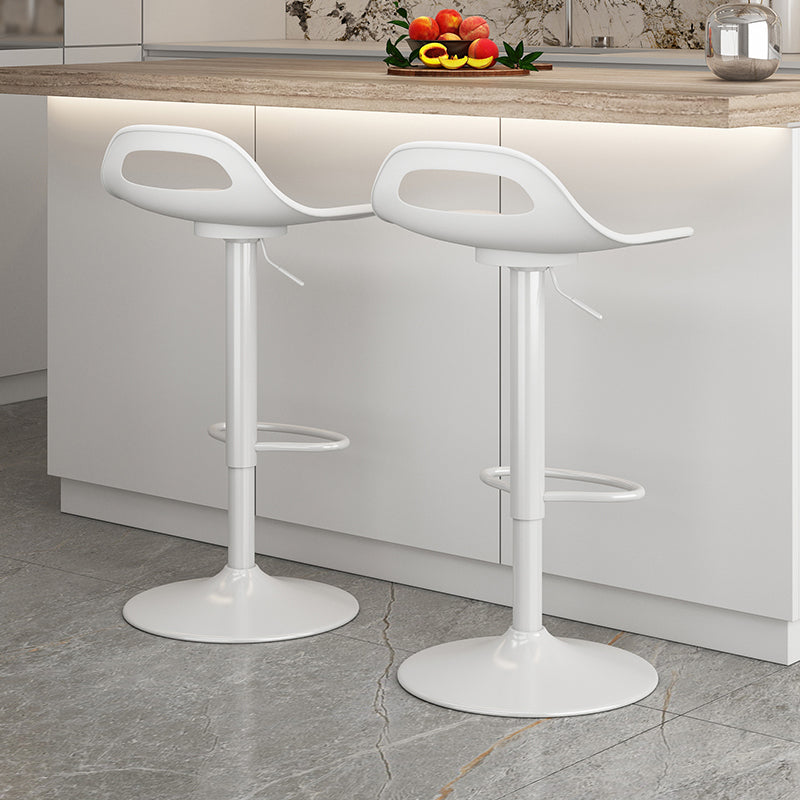 Modern Adjustable Height Swivel Low Back Bar Stool with Footrest
