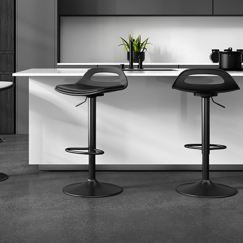 Modern Adjustable Height Swivel Low Back Bar Stool with Footrest