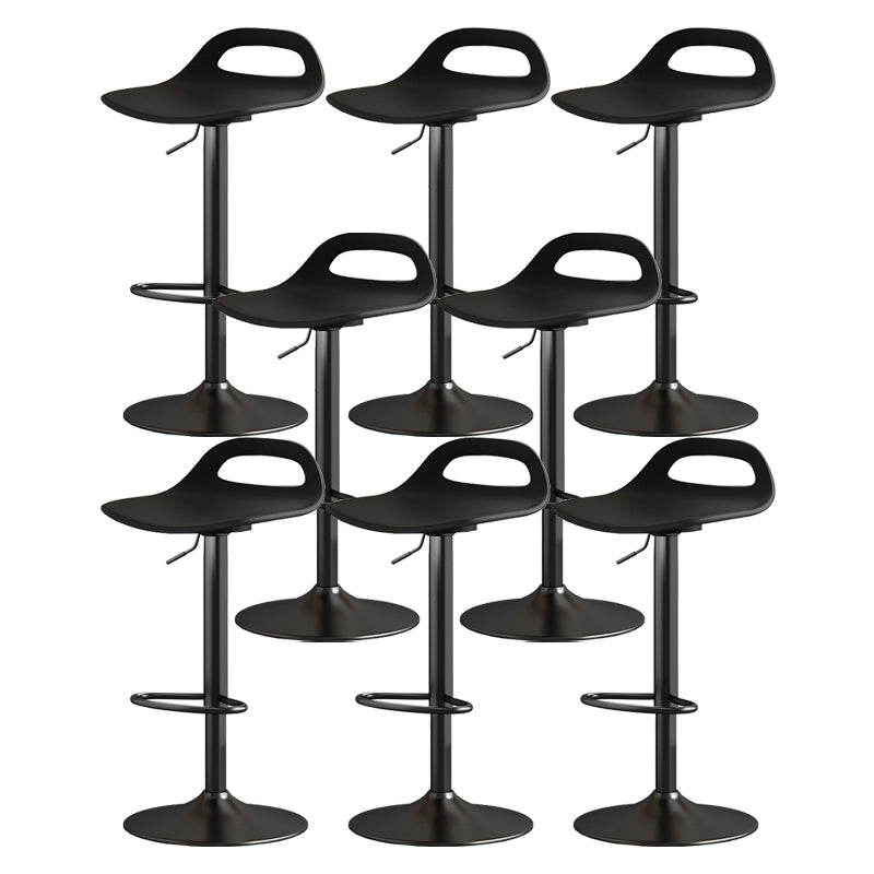 Modern Adjustable Height Swivel Low Back Bar Stool with Footrest