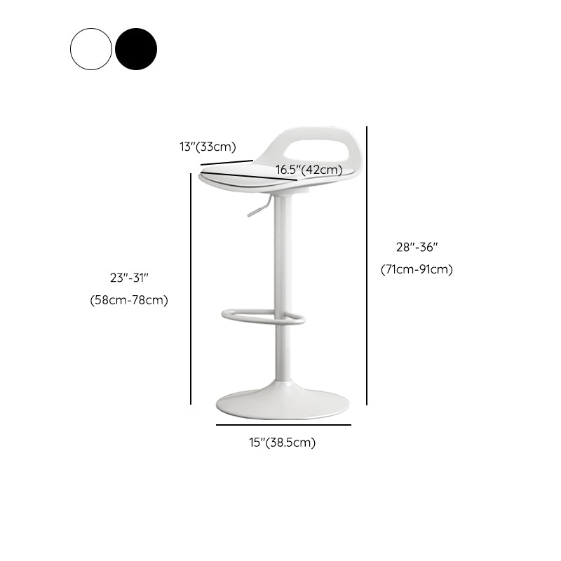 Modern Adjustable Height Swivel Low Back Bar Stool with Footrest
