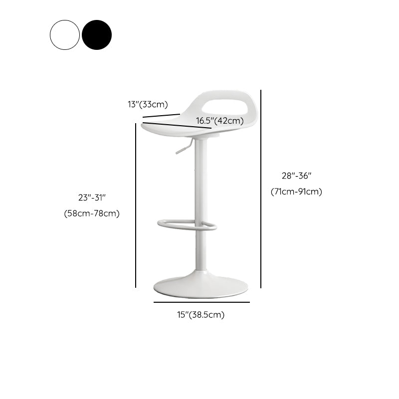 Modern Adjustable Height Swivel Low Back Bar Stool with Footrest