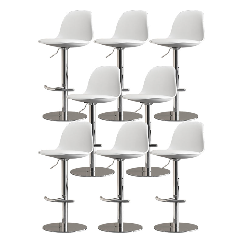 Modern Adjustable Height Swivel Low Back Bar Stool with Metal Base
