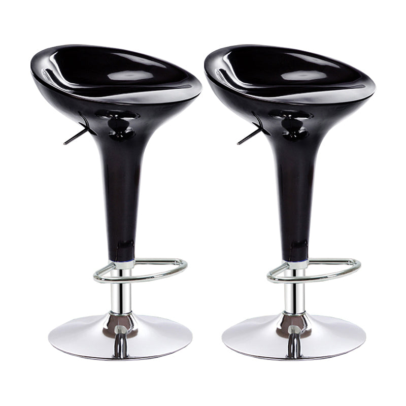 Modern Adjustable Height Swivel Armless Bar Stool with Metal Base