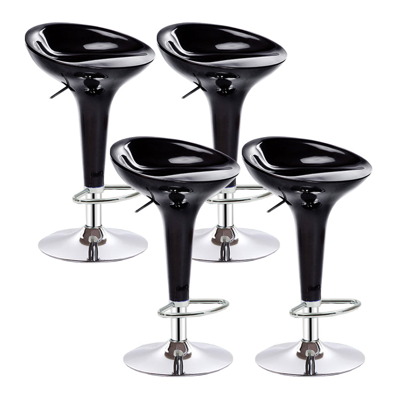 Modern Adjustable Height Swivel Armless Bar Stool with Metal Base