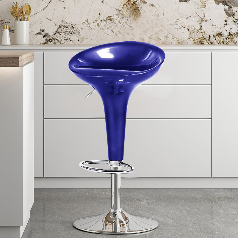 Modern Adjustable Height Swivel Armless Bar Stool with Metal Base