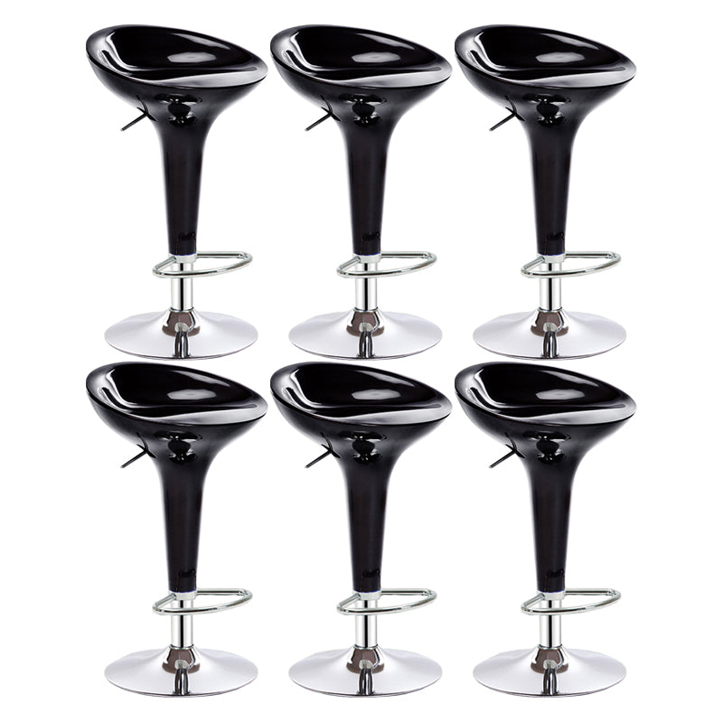 Modern Adjustable Height Swivel Armless Bar Stool with Metal Base