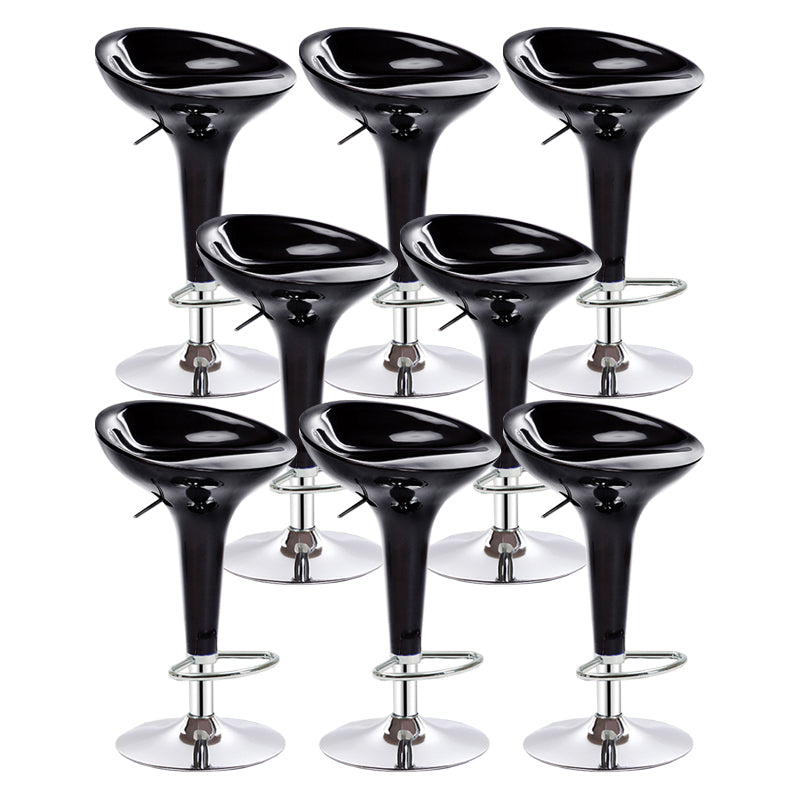 Modern Adjustable Height Swivel Armless Bar Stool with Metal Base