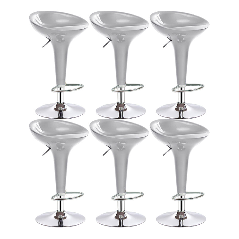 Modern Adjustable Height Swivel Armless Bar Stool with Metal Base