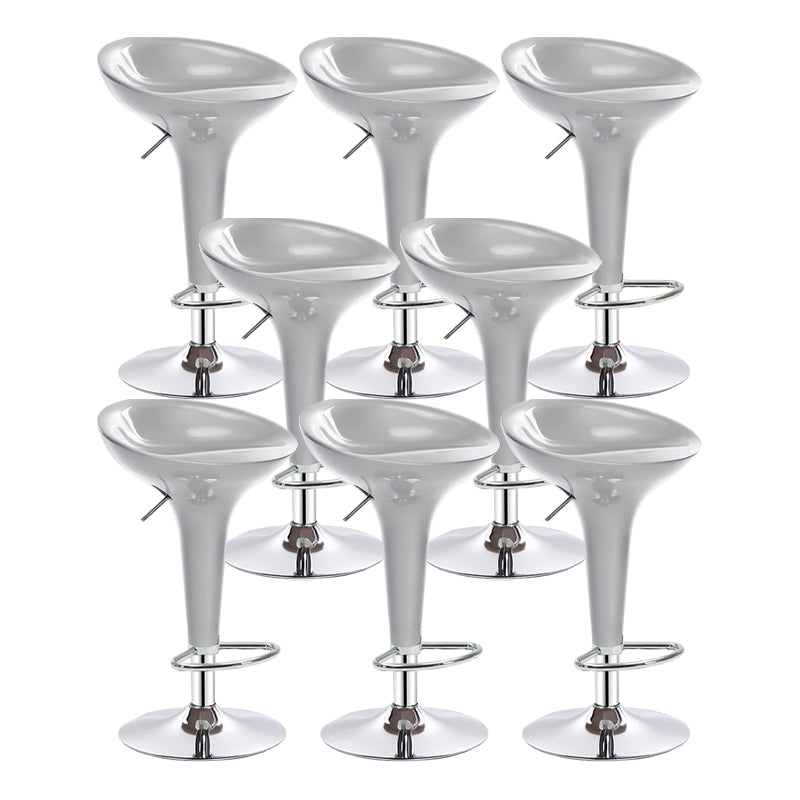 Modern Adjustable Height Swivel Armless Bar Stool with Metal Base
