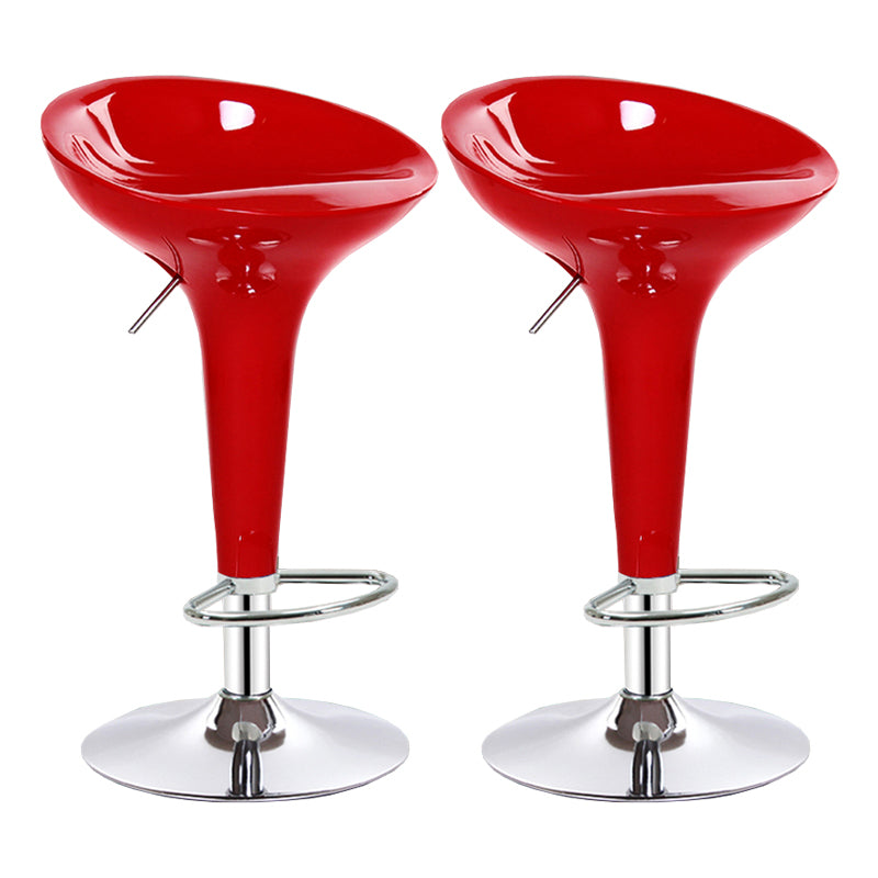 Modern Adjustable Height Swivel Armless Bar Stool with Metal Base