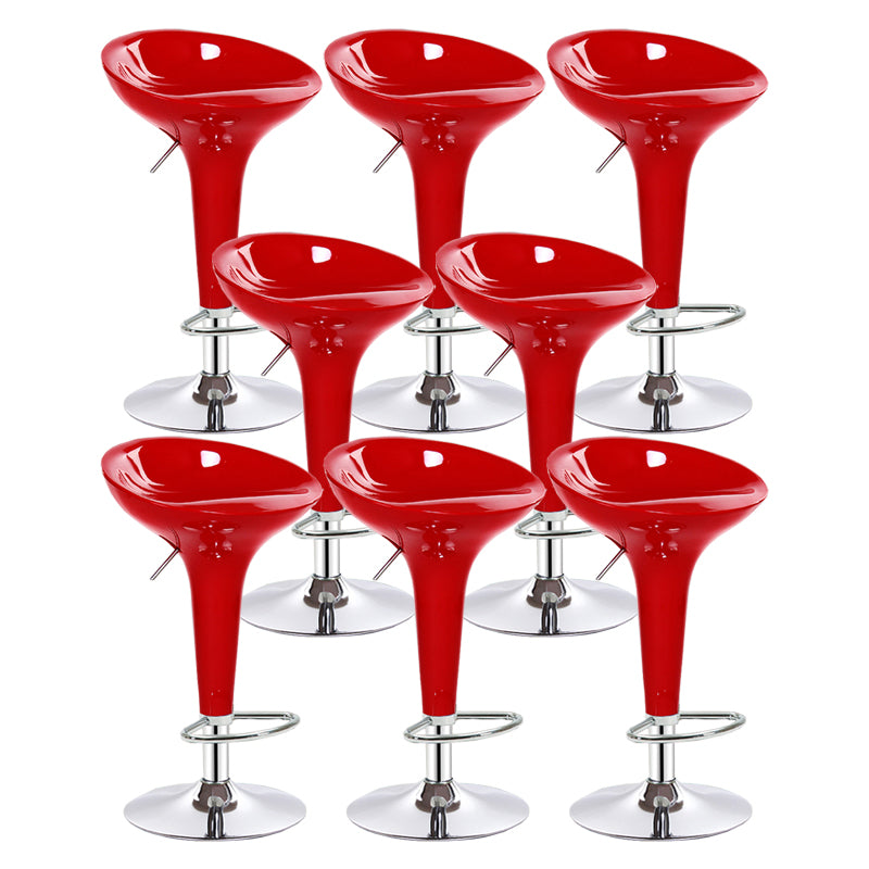 Modern Adjustable Height Swivel Armless Bar Stool with Metal Base