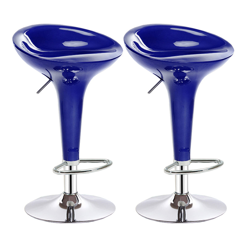 Modern Adjustable Height Swivel Armless Bar Stool with Metal Base