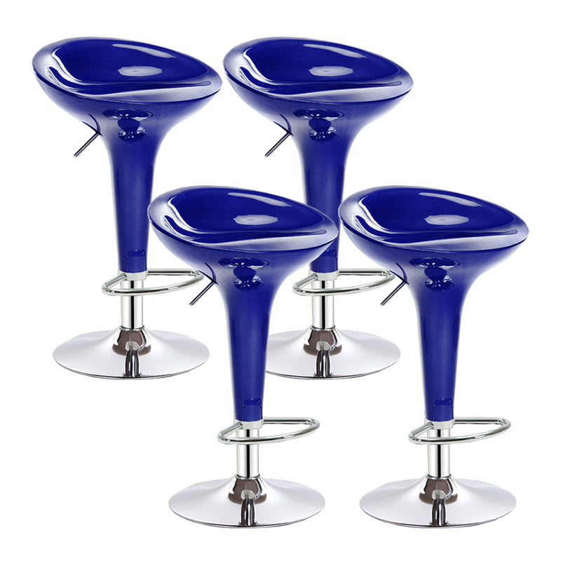 Modern Adjustable Height Swivel Armless Bar Stool with Metal Base