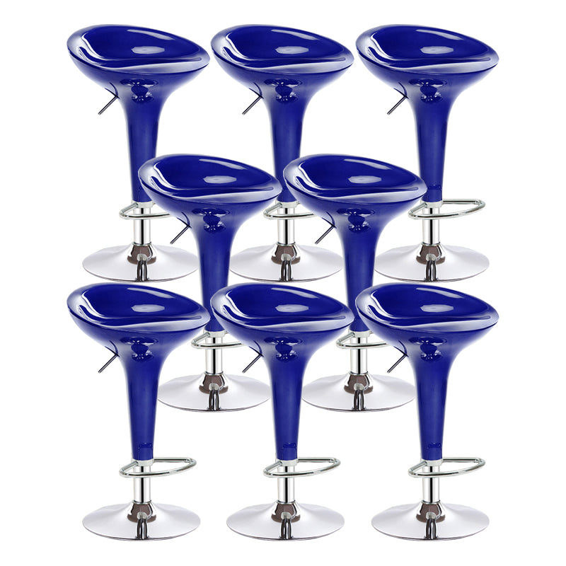 Modern Adjustable Height Swivel Armless Bar Stool with Metal Base