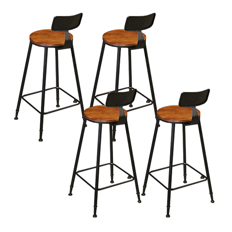 Industrial Low Back Counter & Bar Stool in Black and Brown for Restaurant