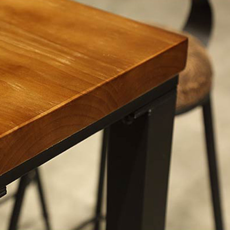 Industrial Low Back Counter & Bar Stool in Black and Brown for Restaurant