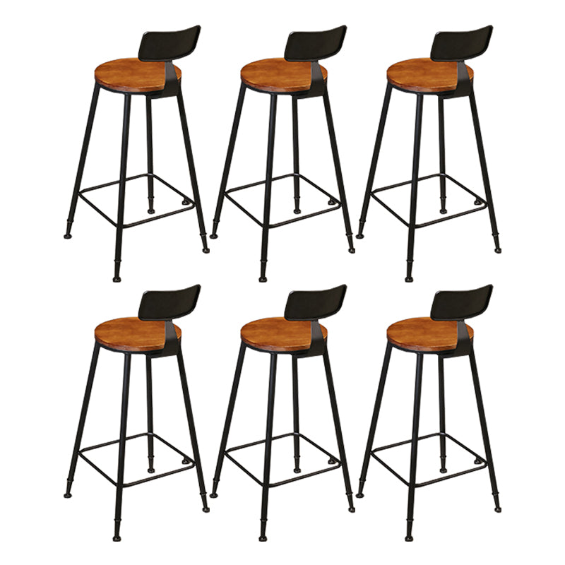 Industrial Low Back Counter & Bar Stool in Black and Brown for Restaurant