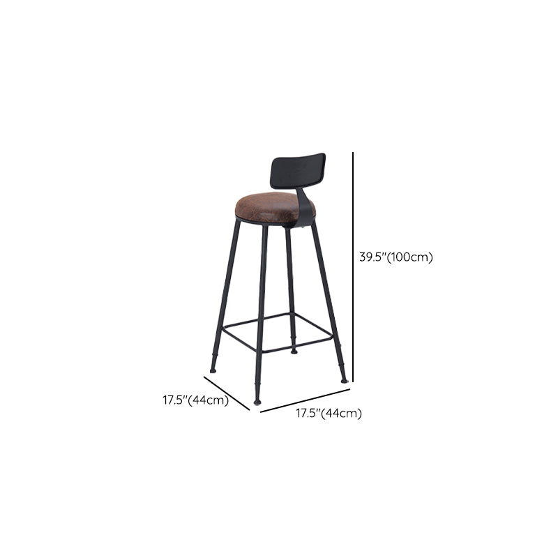Industrial Low Back Counter & Bar Stool in Black and Brown for Restaurant