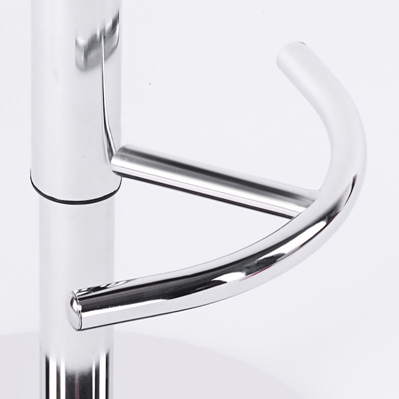 Modern Faux Leather Adjustable Height Swivel Bar Stool with Footrest