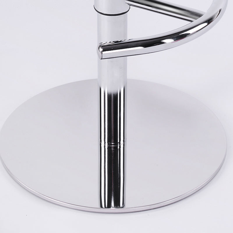 Modern Faux Leather Adjustable Height Swivel Bar Stool with Footrest