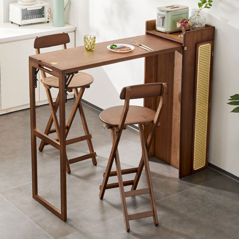 1/3 Pieces Modern Rectangle Wooden Pub Table with High Stools