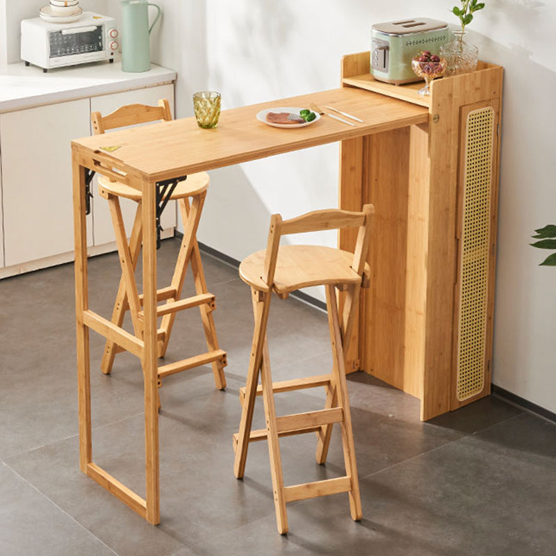 1/3 Pieces Modern Rectangle Wooden Pub Table with High Stools