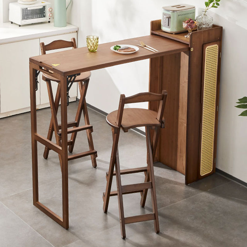 1/3 Pieces Modern Rectangle Wooden Pub Table with High Stools