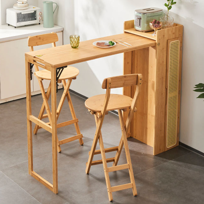 1/3 Pieces Modern Rectangle Wooden Pub Table with High Stools