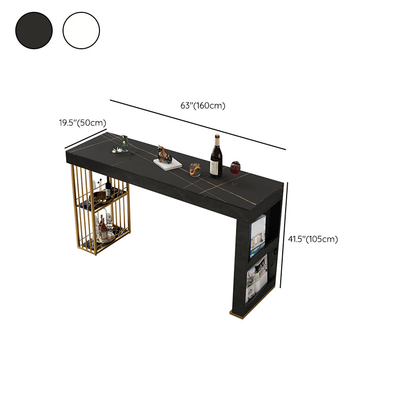 Contemporary 1/2/3 Pieces Stone Rectangular Bar Table Set for Indoor