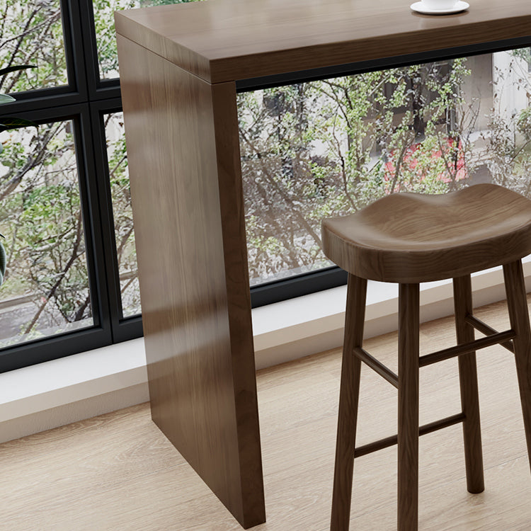 Modern Solid Wood Indoor Rectangle Double pedestal Bar Dining Table