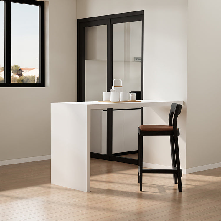 Modern White Sintered Stone Dining Bar Table for Kitchen Dining Room