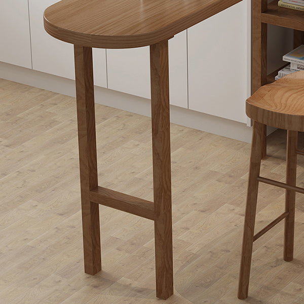 Contemporary Solid Wood Living Room Bar Dining Table in Brown