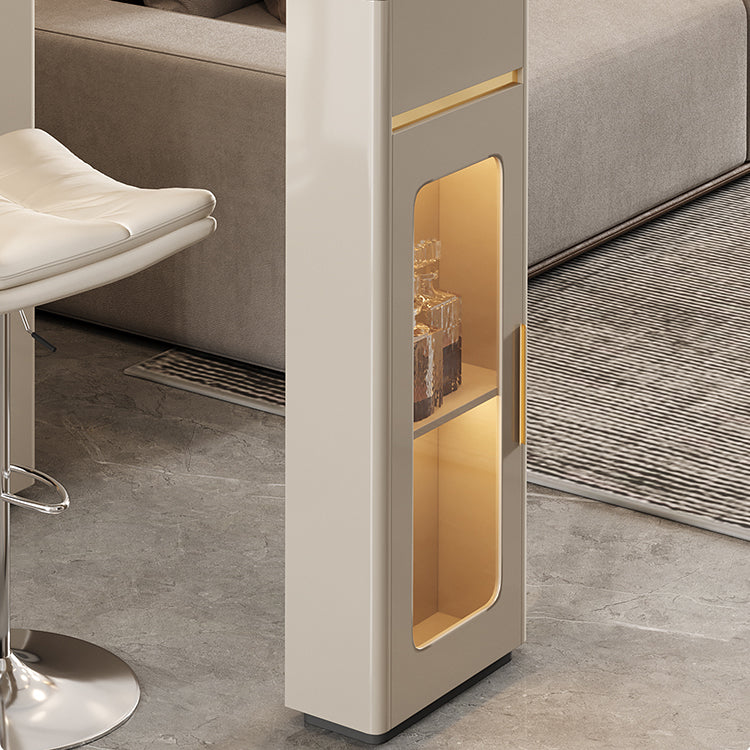 Contemporary Stone Top Bar Table with Manufactured Wood Storage Base